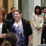 ILCNSCA's Jean Rockett and intern Kayla arrive at the Internship Closing Ceremony