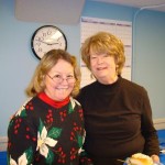 Cardie and Patricia enjoy a snack